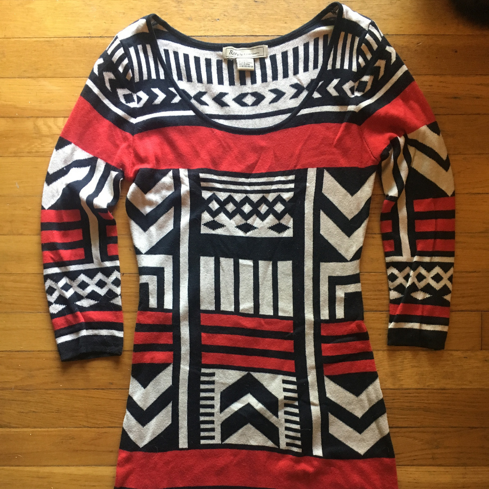 Aztec Pattern Sweater Dress